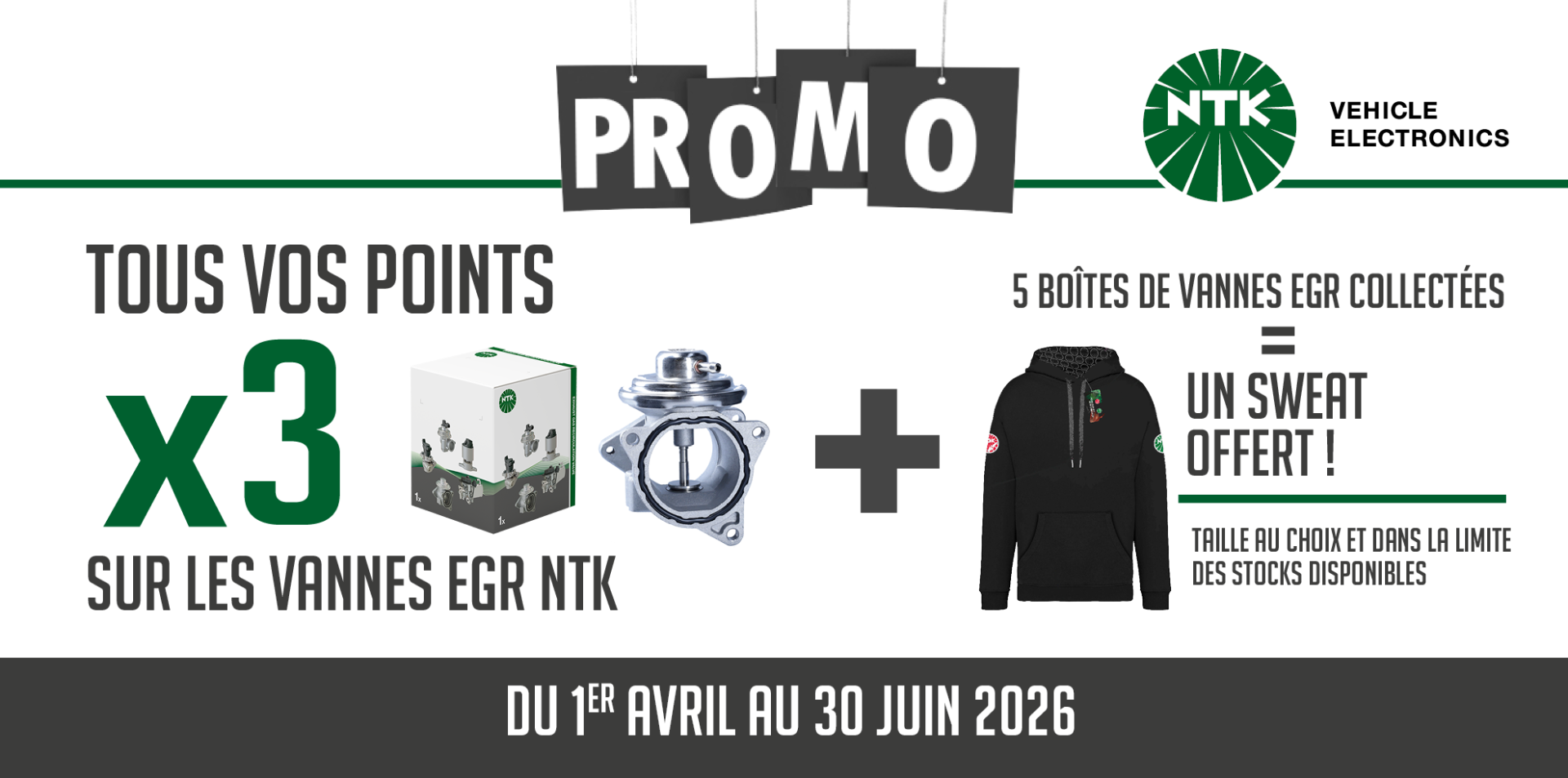 Promo NTK - vannes EGR